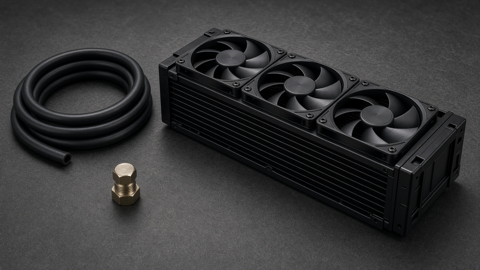 360 mm radiator with three 120 mm fans and oil-resistant tubing